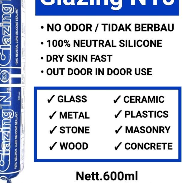 

Silicone Sealant Sosis GLAZING N10 600ml NETRAL100% - Harga satuan pcs - Putih