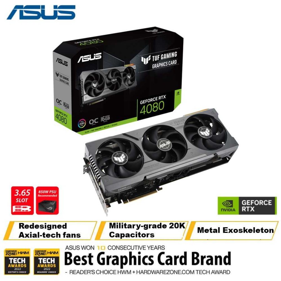 ASUS TUF RTX 4080 16GB OC GAMING GDDR6X RTX4080 16G VGA NVIDIA