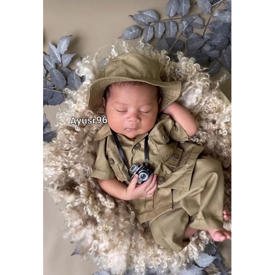 kostum safari baju safari bayi baju safari Newborn properti foto bayi properti foto newborn