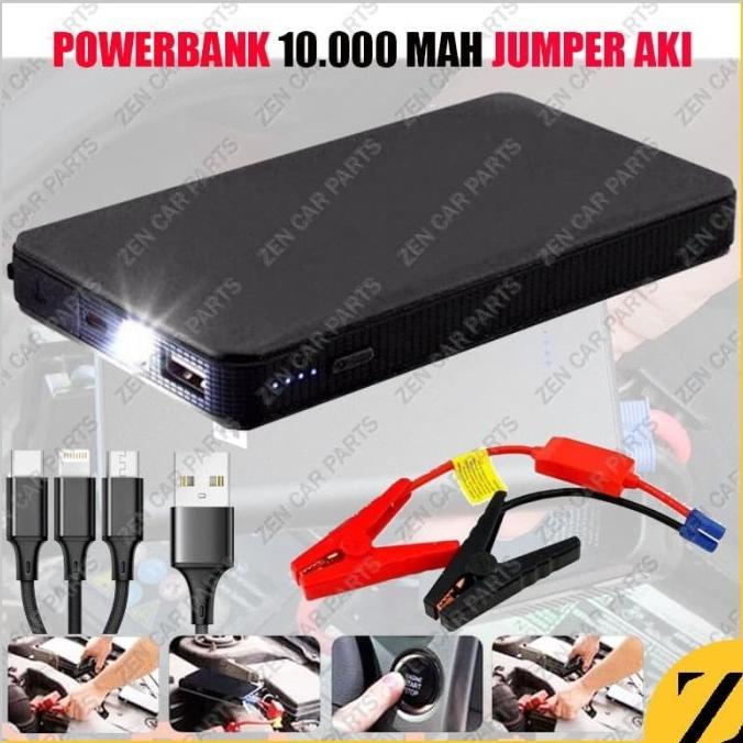 Powerbank 10000 Mah Fast Charging Charger Jumper Aki Accu Mobil