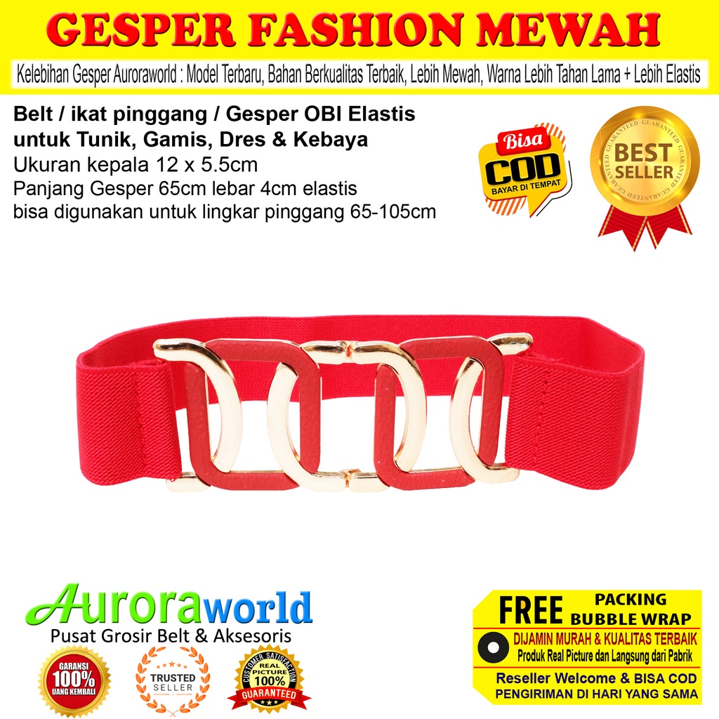 AURORAWORLD GESPER CEWEK OBI KARET UNTUK DRESS GAMIS TUNIK IKAT PINGGANG WANITA FASHION HIJAB TUNIK BELT KARET ELASTIS PEREMPUAN TERMURAH TERLARIS bisa COD