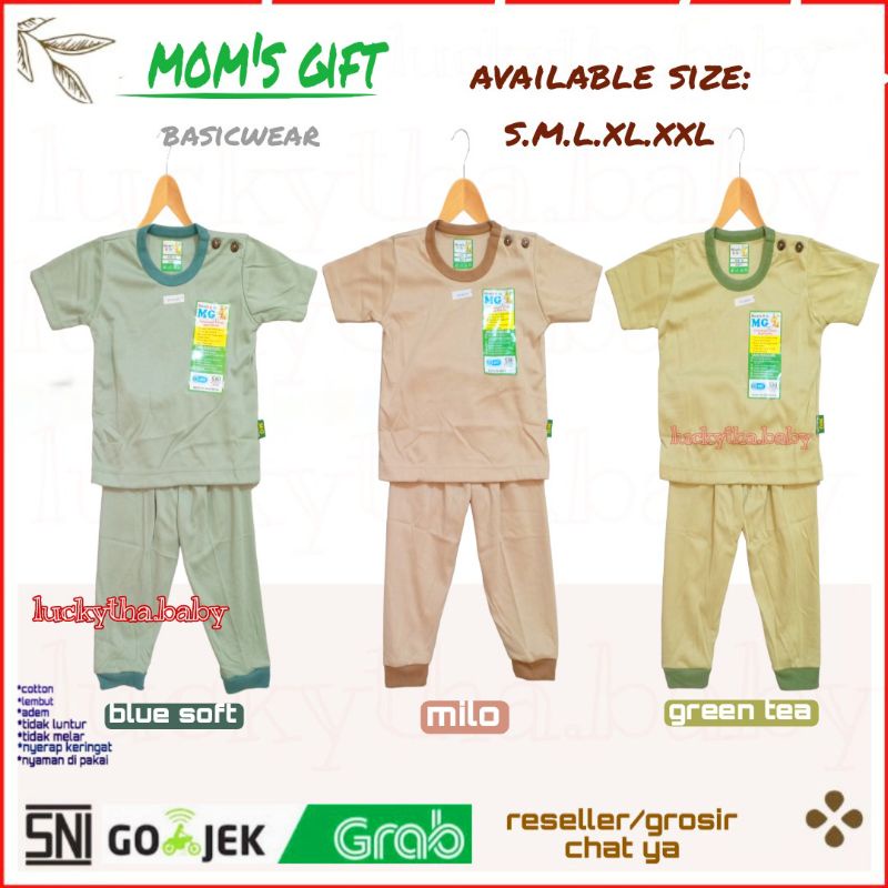 mom's gift polos- setelan cpr mom's gift earth colors cellestial terbaru/ setelan piyama anak laki-laki perempuan 0-4 tahun