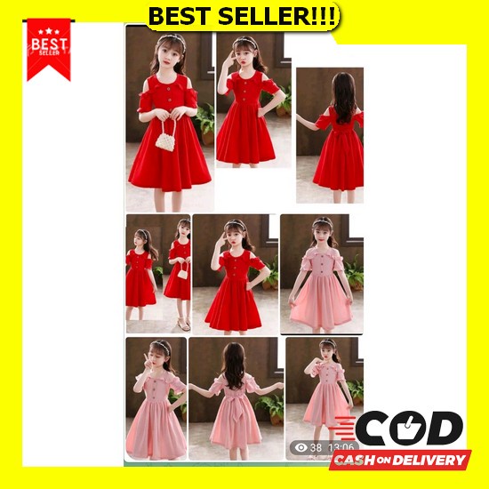 Dress Anak Perempuan Bunga Gaun Baju Dres Anak Tanggung 10 9 8 7 6 5 4 Tahun Cewek Import Sifon Sant