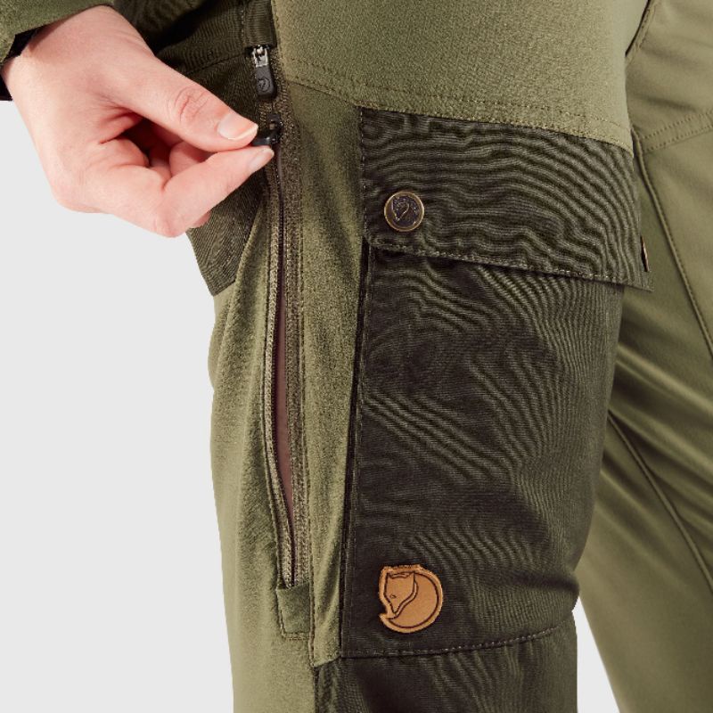 Fjallraven Keb Trousers Women's Short Deep Forest Laurel Green Celana Gunung