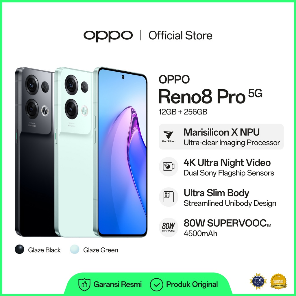 [NEW] OPPO Reno8 Pro 5G 12GB/256GB [80W SuperVOOC, 4K Ultra Night Video, Marisilicon X NPU Ultra-Cle