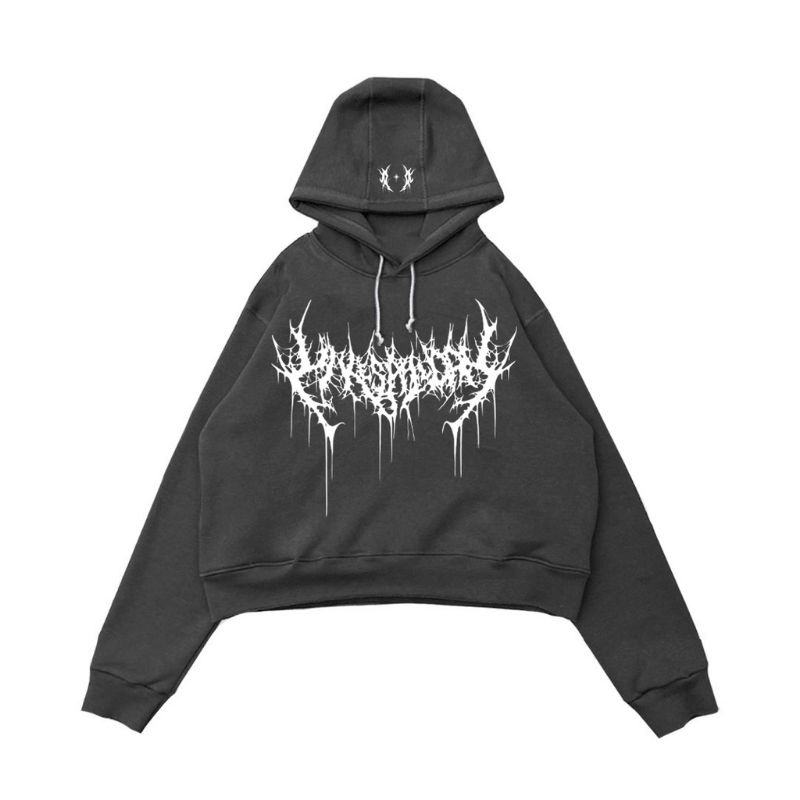 CROP HOODIE OVERSIZE UNFINISHED YIKES ALL DAY/HOODIE CROP/UNFINISHED HOODIE CROP/STREET STYLE/HOODIE