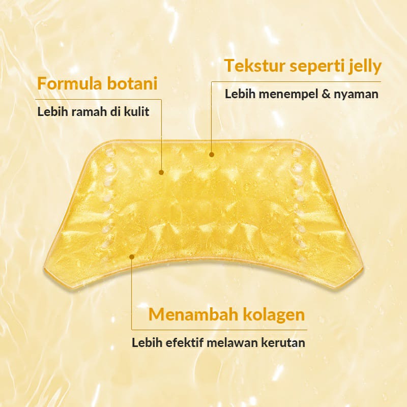 Bioaqua Cosmetics BIOAQUA 24KGold Collagen Neck Mask MENYAMARKAN KERUTAN DI LEHER EMAS 24K Mengangkat mengencangkan Menghaluskan melembutkan Menyamarkan kerutan di leher/Sodium hyaluronate+Hydrolyzed collagen/Centella asiatica/Lighten neck wrinkles, Brig