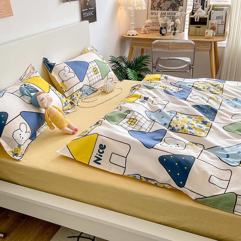 Selimut Bedcover Tanpa Busa Seprei Polyester Premium Sarung Bedcover Motif Premium Quality Ukuran 120x200CM Worldhome66