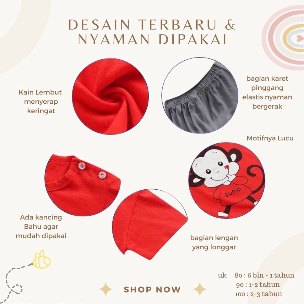 MBSS - setelan anak import H5 stelan bayi karakter | setelan bayi | baju bayi laki laki NEW1