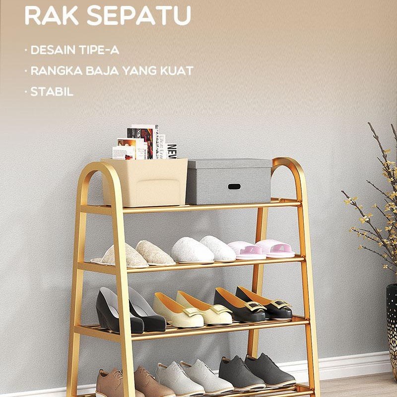 BONBOX Rak Sepatu 4 Susun Anti Karat Shoe Rack Sandal Holder Rak Sepatu Serbaguna BFS701