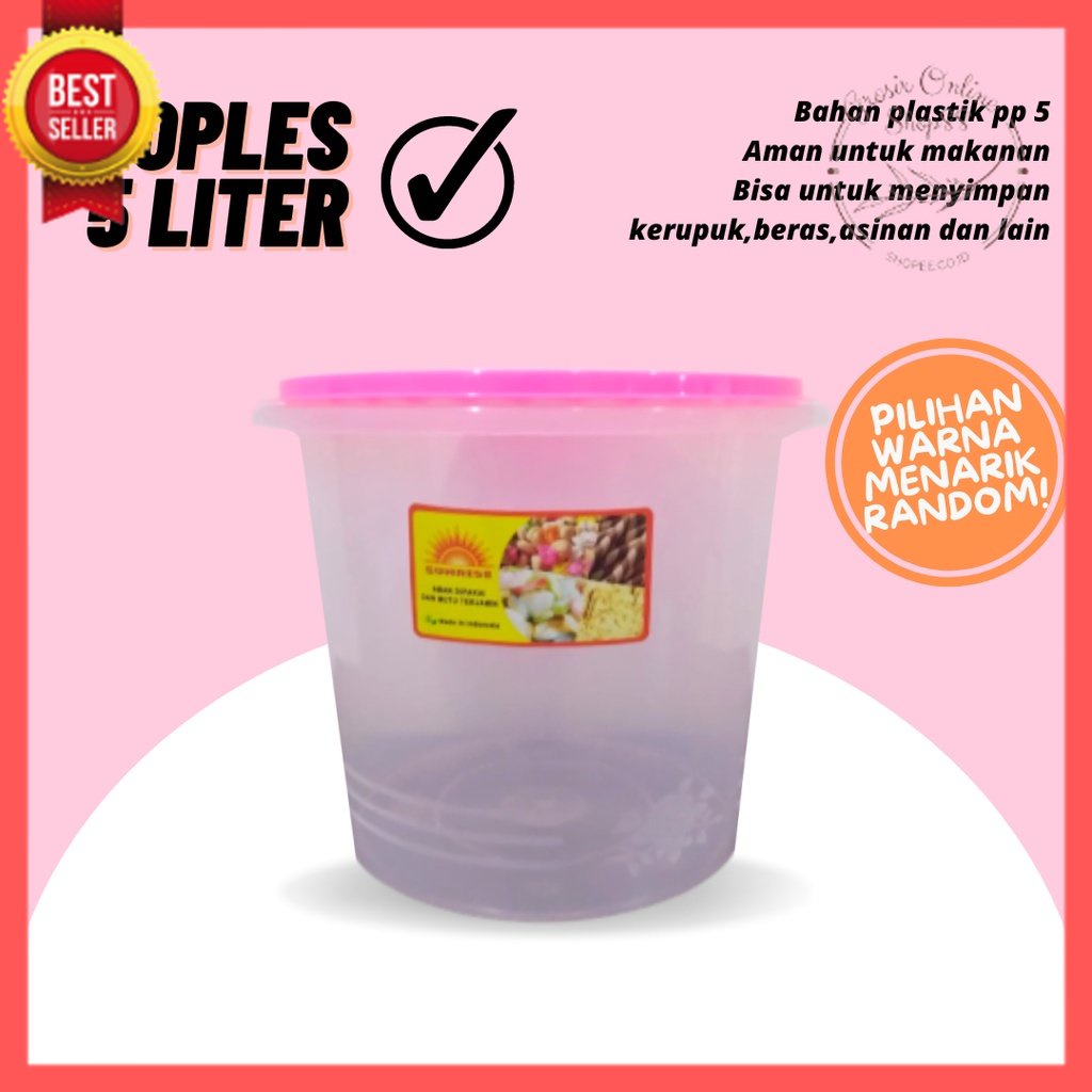 GOS -B215- Toples 5liter / Toples Penyimpanan Makanan / Toples Kue / Toples Plastik 5 liter