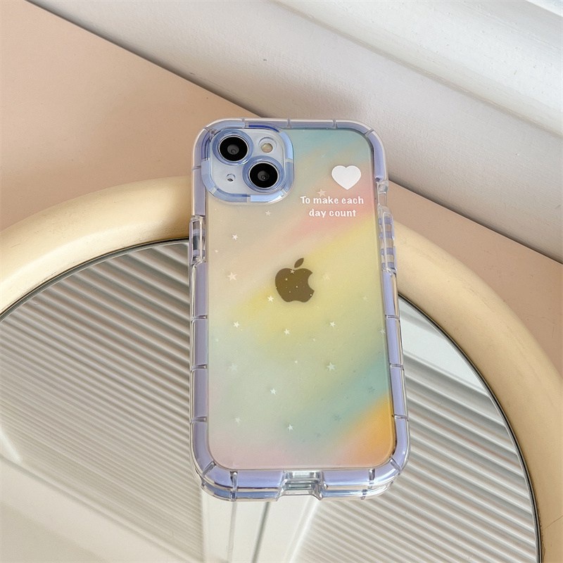 Casing Soft Case Motif Pelangi Ungu Untuk IPhone 14 + / Xr / Xs Max / Ip / 11 / 12 / 13 / 14 Pro Max