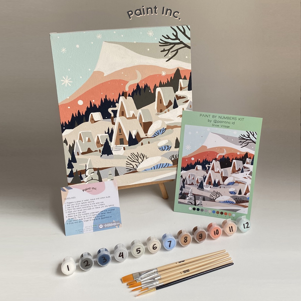 

Paint by Numbers Kit: Snow Village | Paint Inc. ID | Paint by Number | Hampers | Painting Kit | Natal