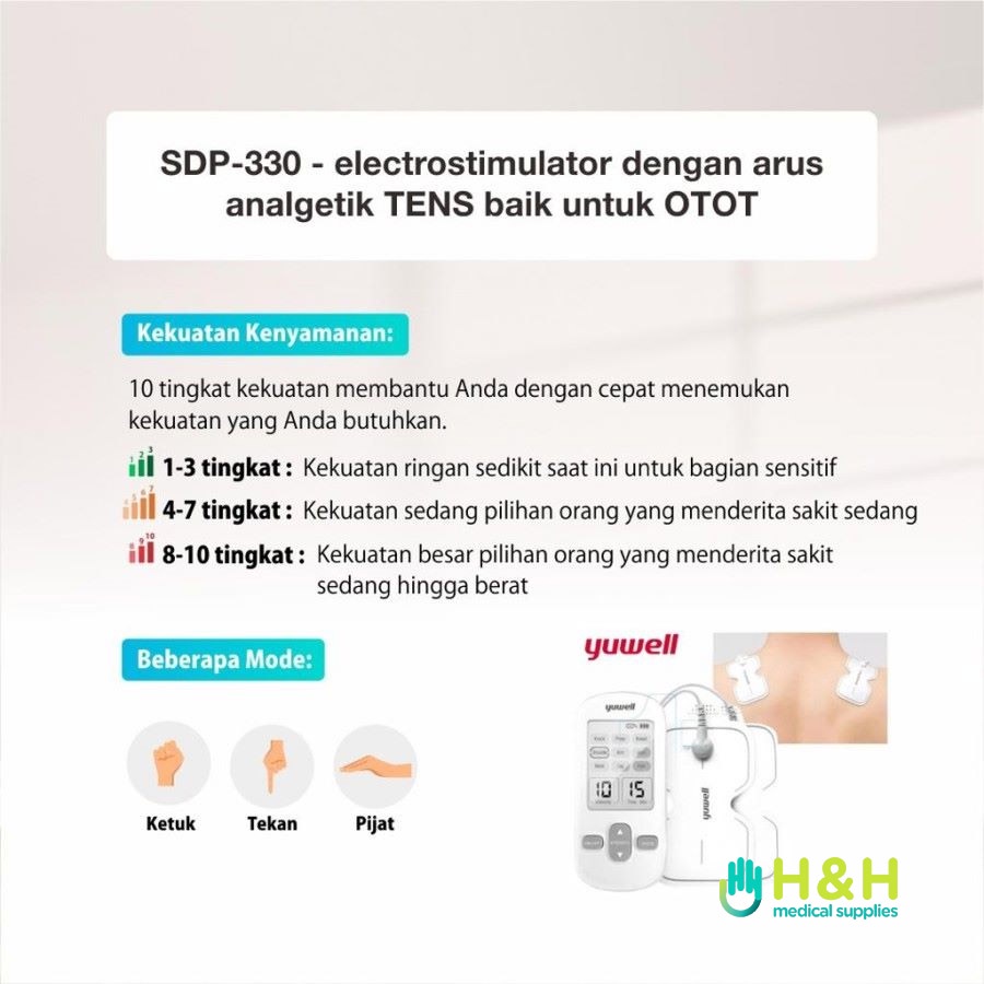 Alat Pijat Elektrik Yuwell Tens SDP 330/ / Alat Pijat Pundak Pijat Tangan / Nerve and Muscle Stimulator Yuwell / Stimulator syaraf dan otot Yuwell