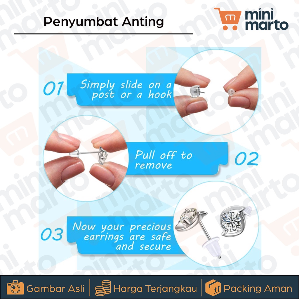 Bantalan Anting / Karet Penyumbat Anting Bahan Karet Halus - Minimarto