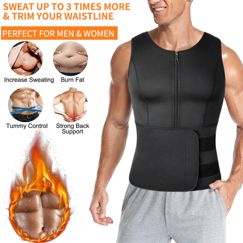 Korset Pembentuk Badan Pria Shaper Waist Trainer Fat Burner / Korset Pria / Korset Sixpack