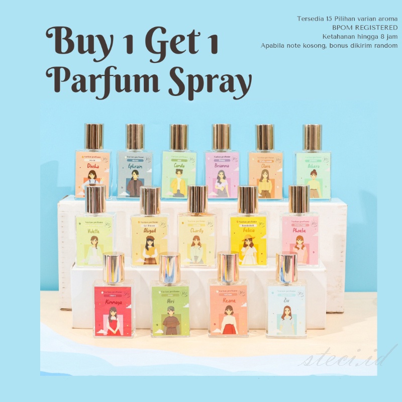 BUY 1 GET 1 SPRAY 30ml | STECI PARFUM | eau de parfume pria wanita non alkohol dan bpom yang tahan l