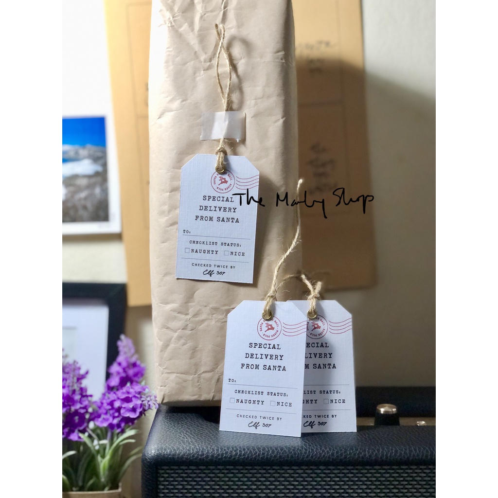 

North Pole Special Delivery Santa gift tags Happy Holidays Hangtag hampers label Natal Christmas Tag 10
