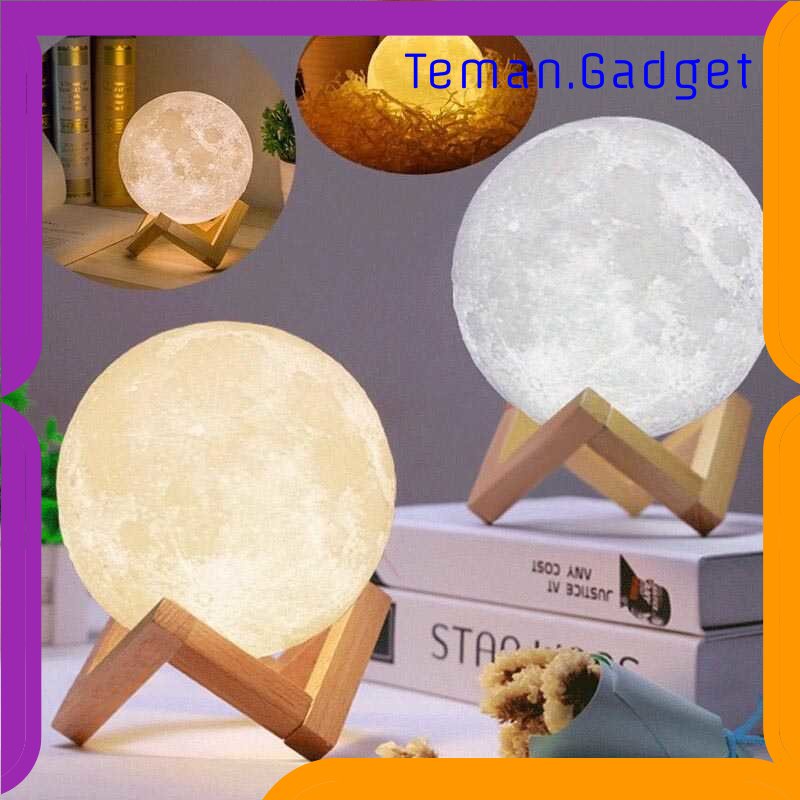 TG-LMP OUIO Lampu Tidur 3D Printed Moon Night Light Lamp 3 Color - OU15