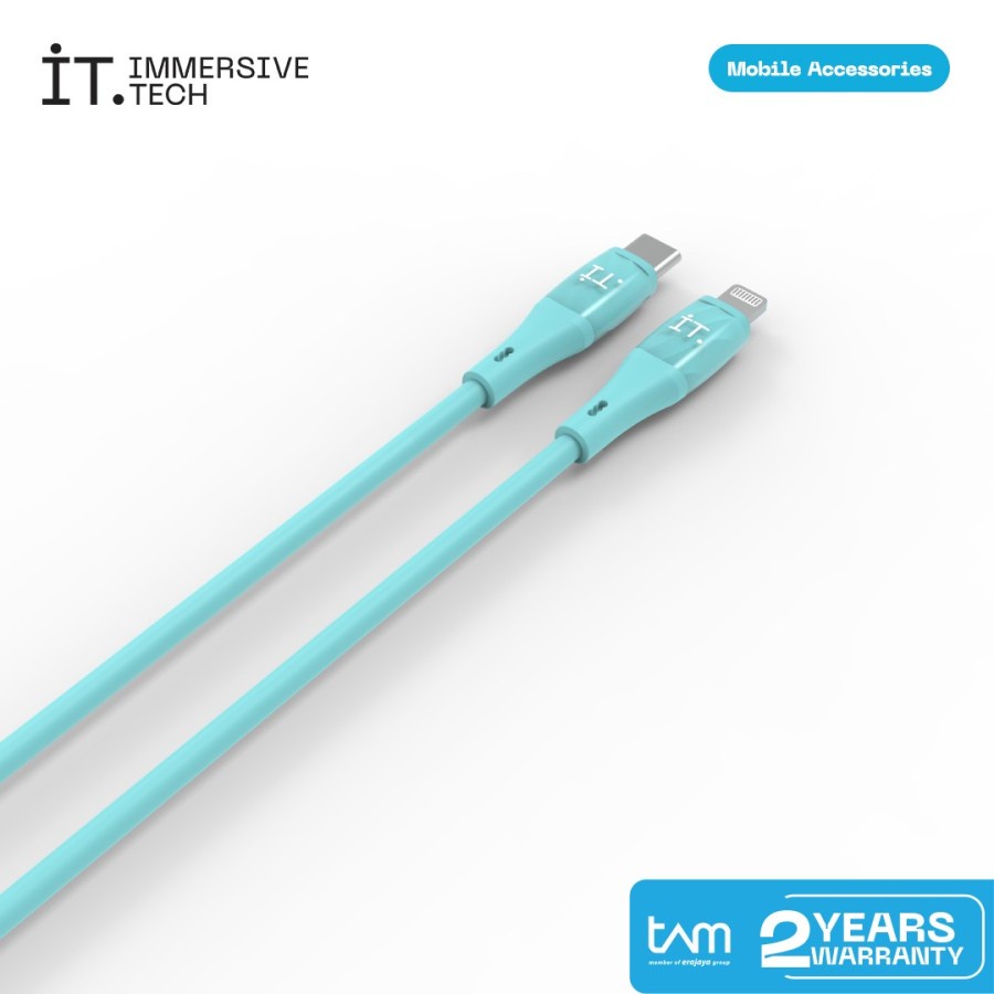 IT Trans Silica Cable USB C to Lightning MFI - Mint