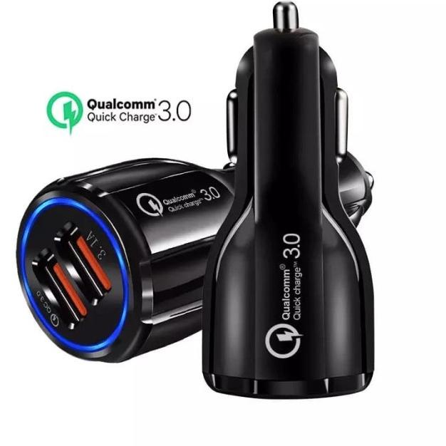 Car Charger QC3.0 Dual USB Fast Charging Qualcomm Quick Charger 12-24V