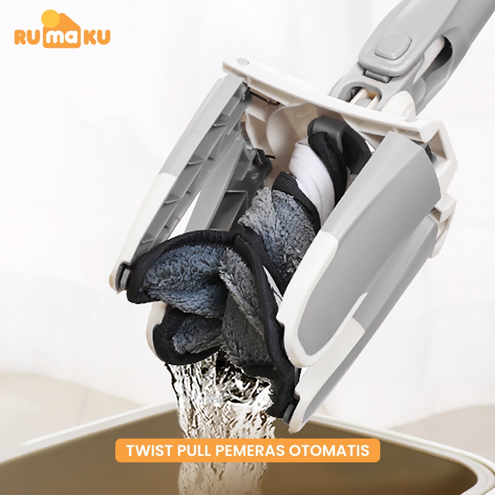 Rumaku Alat Pel Lantai Praktis Peras Otomatis Handsfree - Pel Lantai Ultra Mop Twister