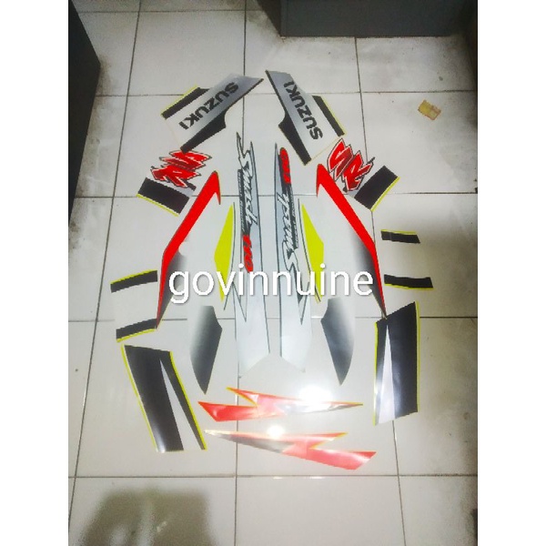 striping stiker sticker lis smash 110 2005 hitam kuning ori asli