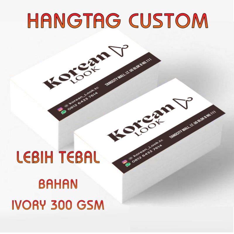 

han tag custom (bahan ivory) hangtag baju hantag label