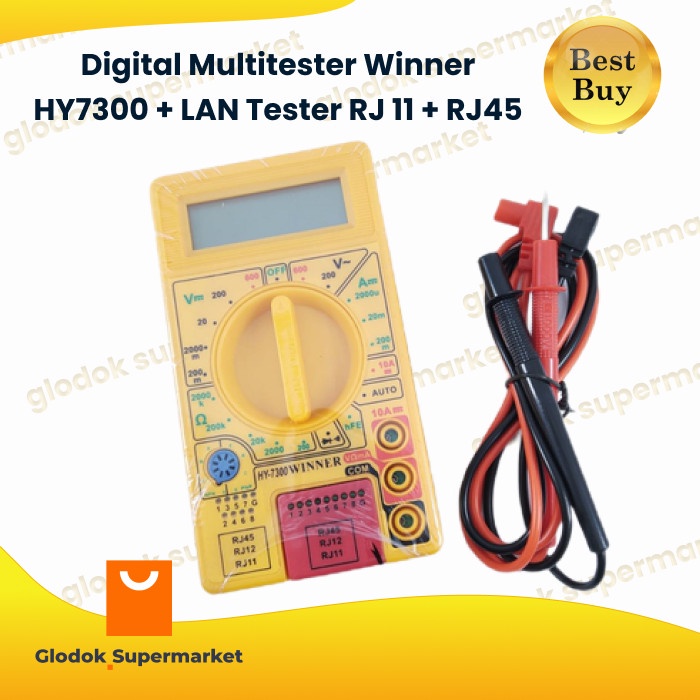 [READY] Digital Multitester Winner Hy7300  Lan Tester Rj 11  Rj45 - Tanpa Bubble / Perlengkapan Ruma