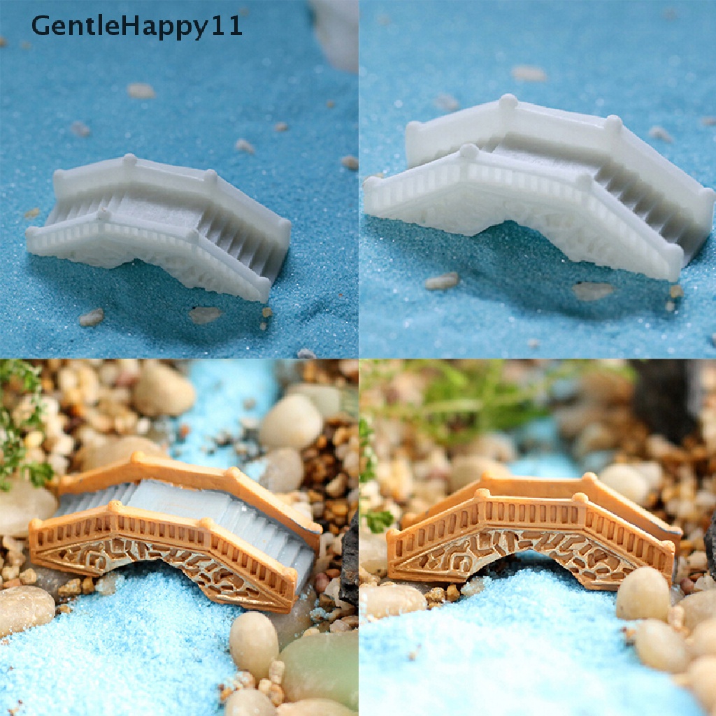 Gentlehappy Miniatur Jembatan Batu Patung Peri Kerajinan Ornamen Dekorasi Taman Rumah DIY Lanskap Mikro Putih Kuning 2warna id