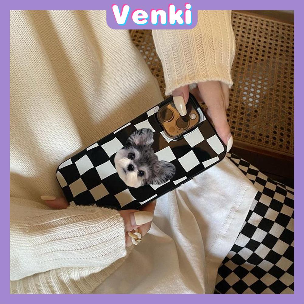 Case iPhone 14 Pro Max TPU Soft Case Cartoon Cute Dog Glossy Checkerboard Candy Case Camera Protection Shockproof For iPhone 14 13 12 11 Plus Pro Max 7 Plus X XR