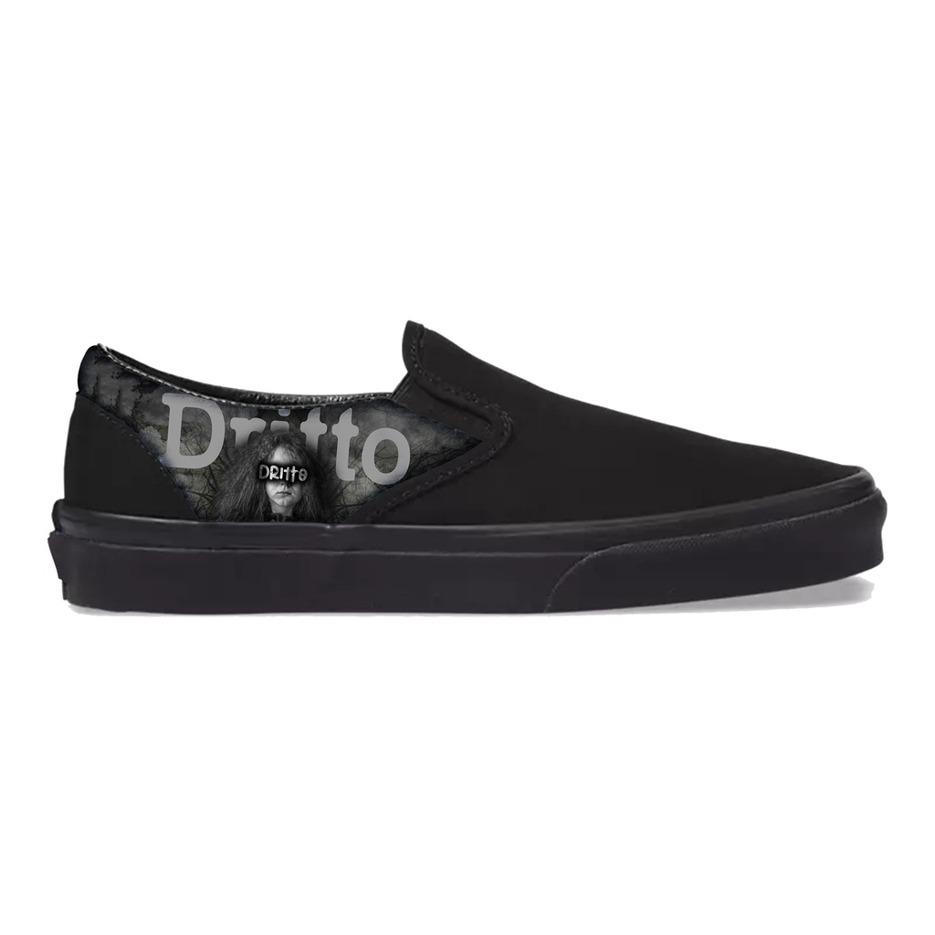 Dritto Slip on - Sepatu Slip On &quot;Nikkori&quot; - Full Black