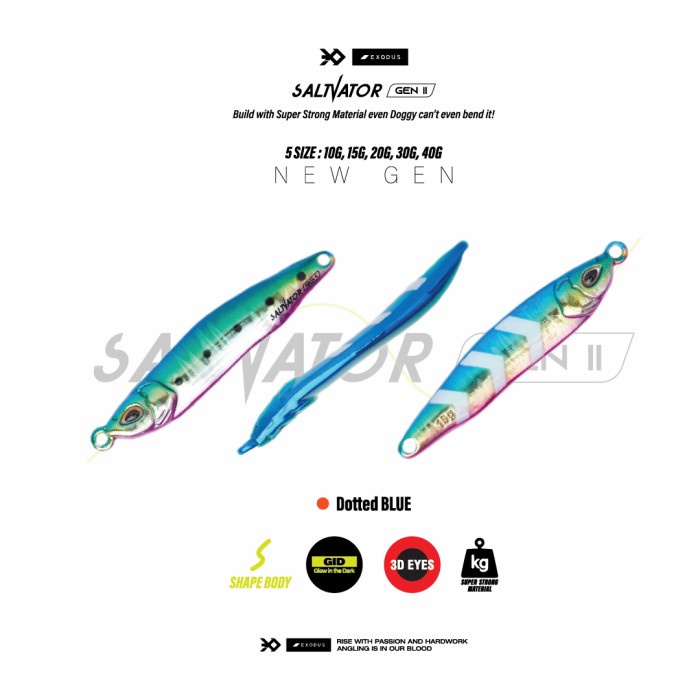 Umpan Pancing Exodus Salvator Dotted Blue Jig Micro Jig