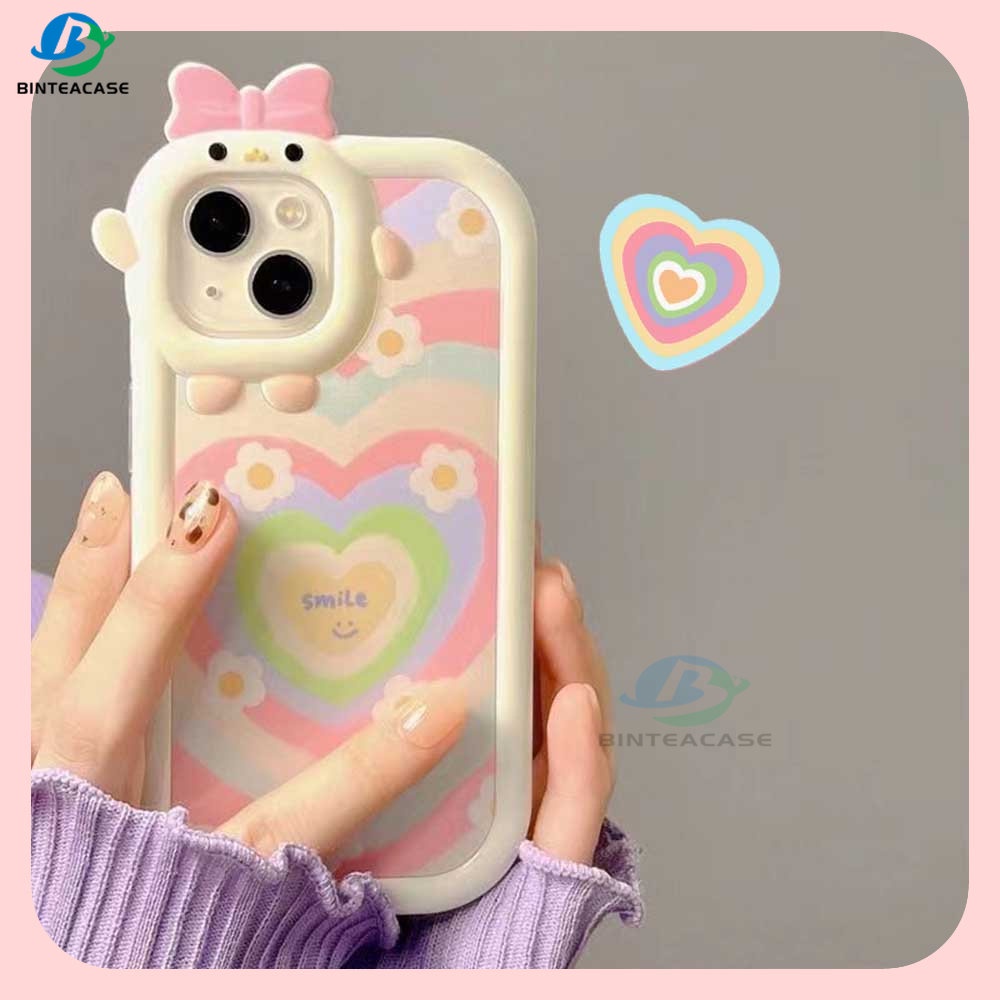 Case Motif Hati Monster Kecil Warna-Warni Untuk IPhone 14 Pro Max 13 Pro Max 11 12 Xr XS 6 6S 7 8 Plus