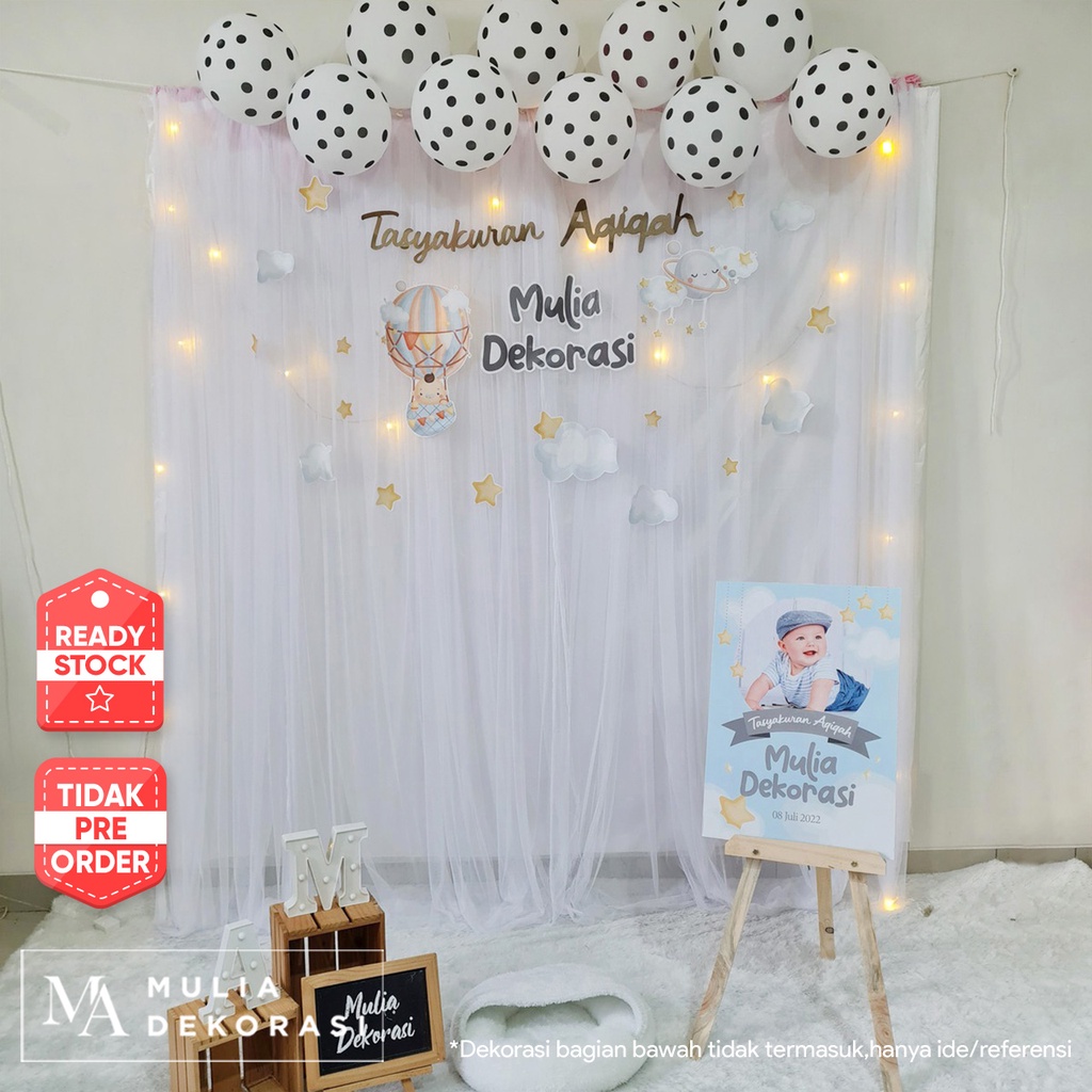 Dekorasi Backdrop Photobooth Syukuran Tasyakuran Aqiqah Ulang Tahun Khitan Anak 4 7 Bulanan Paket ABB