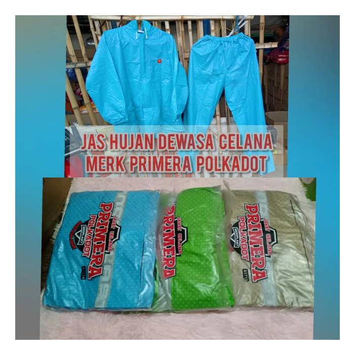 FELWINSHOP Jas Hujan Dewasa Setelan Polkadot Indoplast Premiera