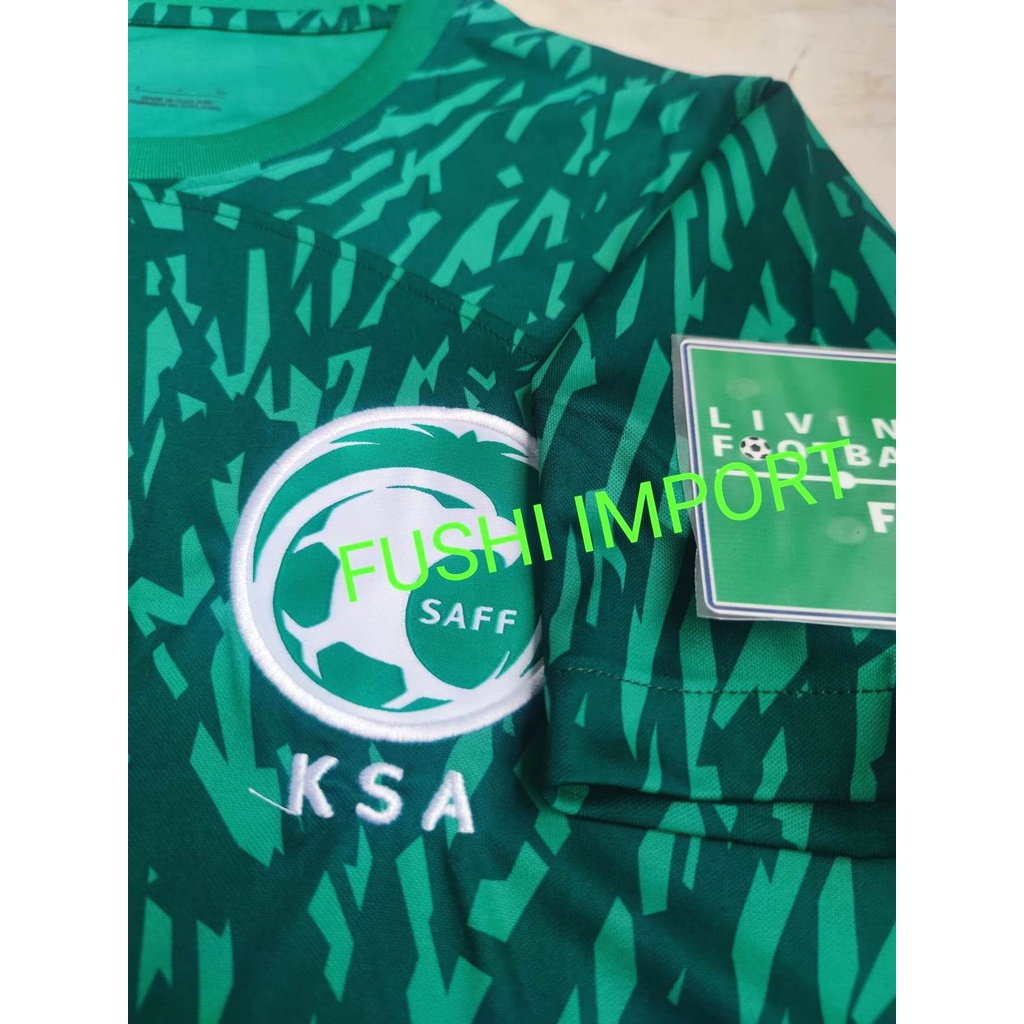 Jersey Baju Bola Arab Saudi Away Full Patch Piala Dunia World Cup 2022 Saudi Arabia Grade Ori