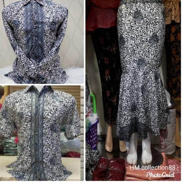 COUPLE BATIK / SARIMBIT BATIK MOTIF KERANG SILVER