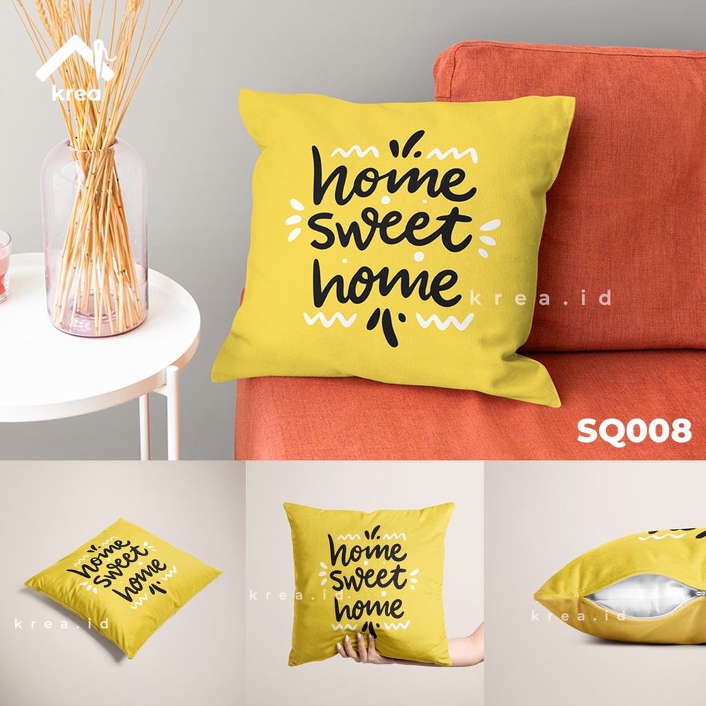 SARUNG BANTAL SOFA KATA KATA HOME SWEET HOME 2 UKURAN 40x40