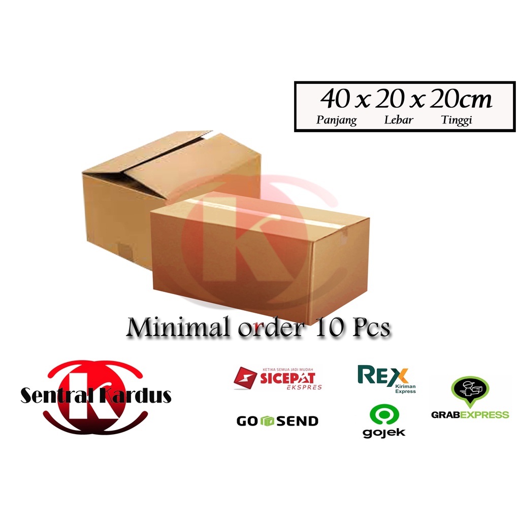 

kardus uk 40x20x20cm kardus box baju makanan pindahan aksesoris (10pcs)