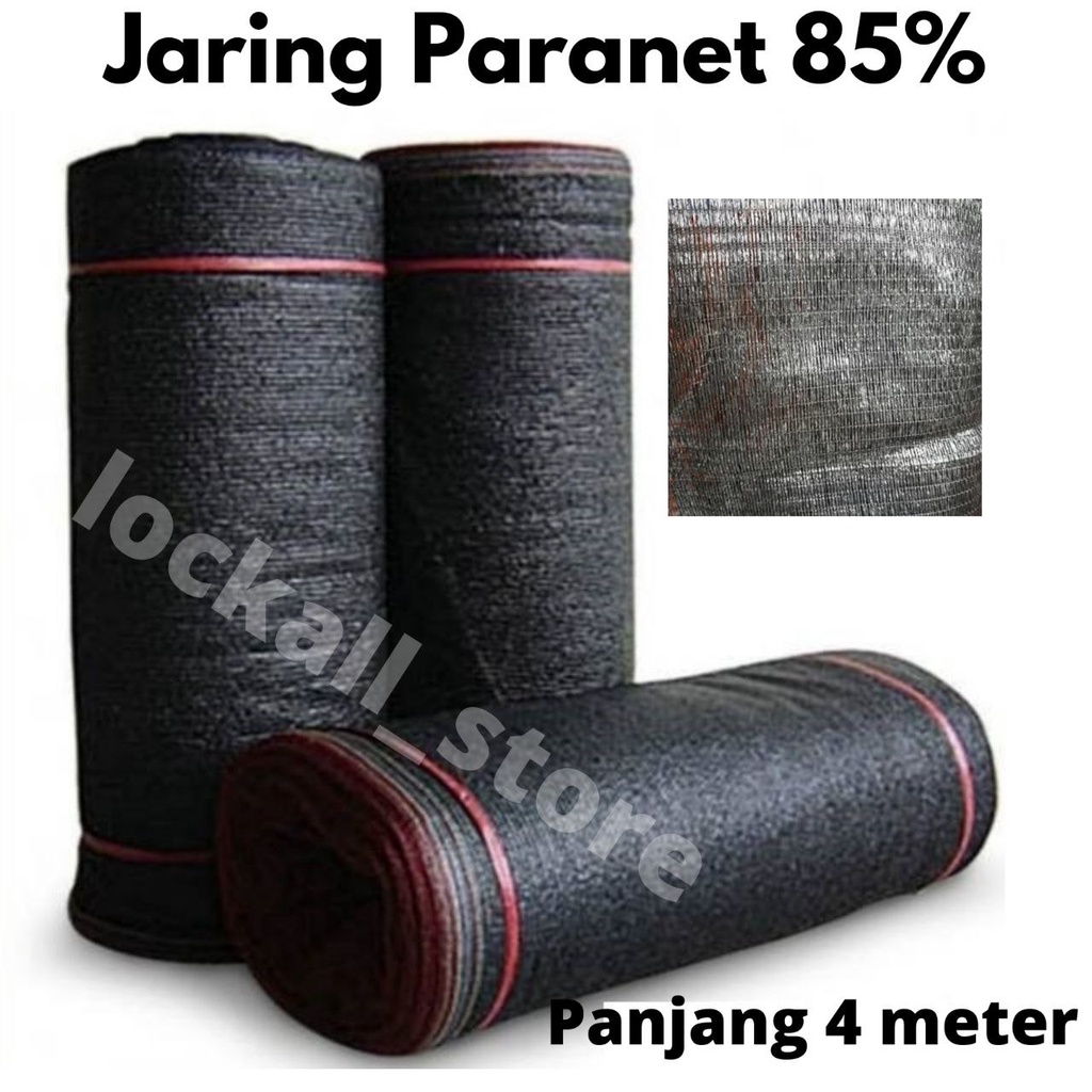 Jaring Paranet Paranit HItam Penahan Panas 85% Lebar 3 Meter Panjang 4 Meter