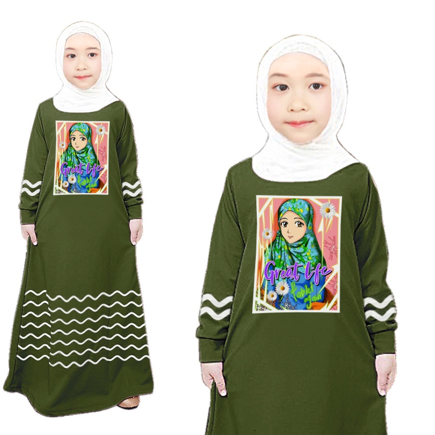 RILLO - Gamis Dress Anak Great Life usia 3-12 tahun