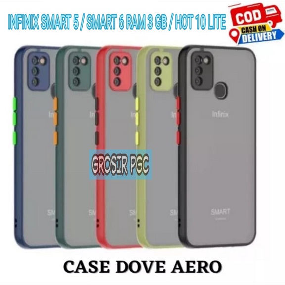Case Handphone Keren For ( Infinix smart 5 / Smart 6 ram 3 gb / Hot 10 lite ) ase Dove Aero Matte Transparan Soft Fuze Frosted Karet Silikon - GROSIR PGC