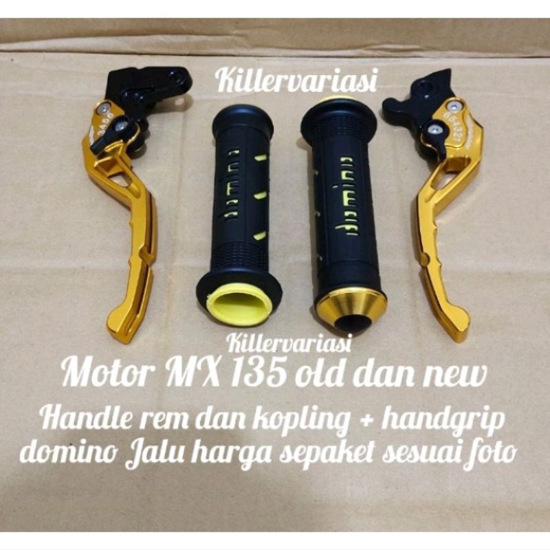 promo paket handle rem MX 135 new dan old handle rem dan kopling + handgrip domino Jalu cnc harga sepaket sesuai foto