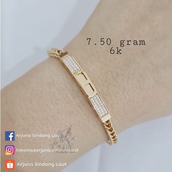 Gelang ST CD Emas Asli Kadar 6K