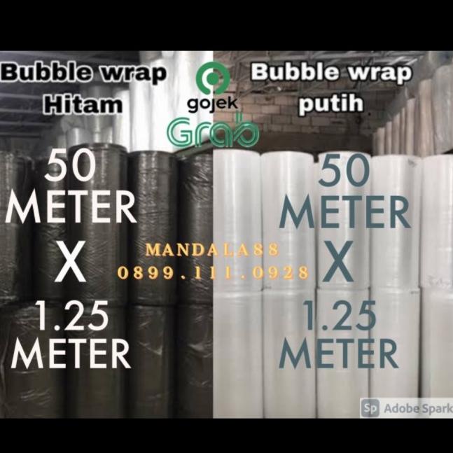 

Jual Rugi!! Habisin Stock! Bubble Wrap ROLL 1.25Mtr x 50Mtr - Hitam, Kualitas STD