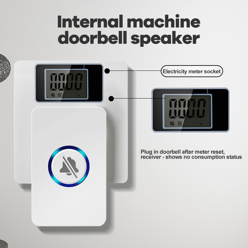 Wireless Doorbell Tanpa Kabel Set 1 Tombol 2 Receiver 110db Waterproof 60 Ringtones Door Bell