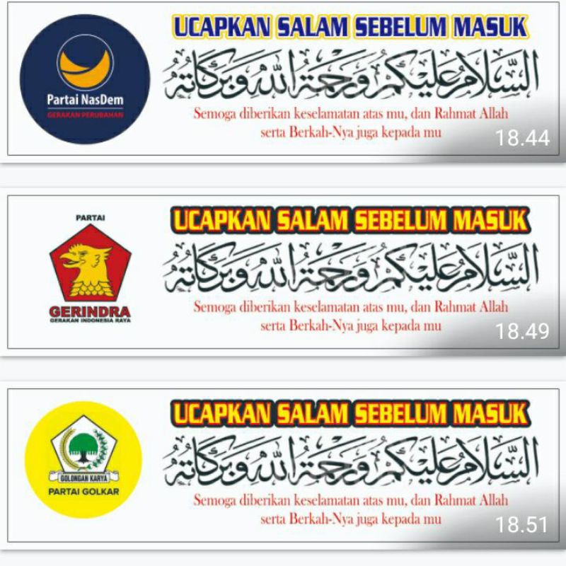 

stiker Salam Partai Rp.500/pcs. isi 500 pcs