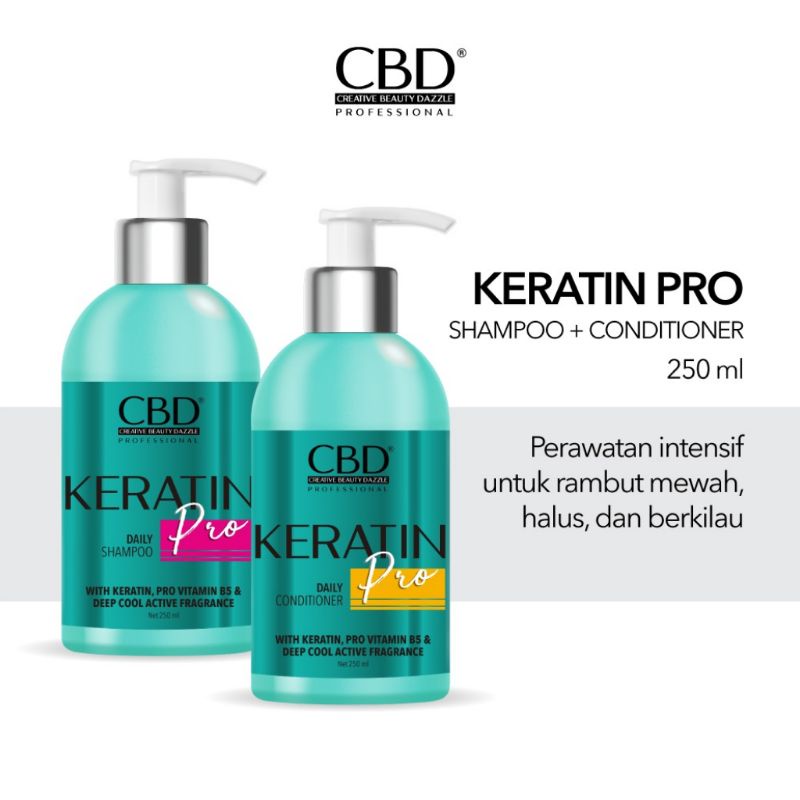 PROMO CBD PROFESSIONAL KERATIN PRO DAILY SHAMPOO DAN CONDITIONER 250 ML