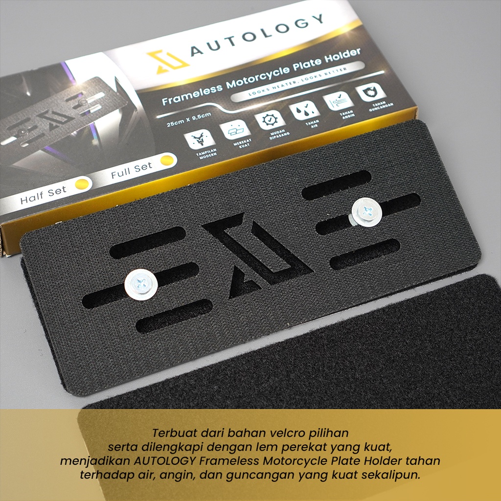 Promo  Autology Frameless Motor Plate Holder Dudukan Plat Nomor Motor Model Frameless Plate